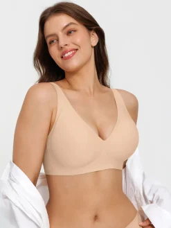 Seamless Wireless Jelly Leopard Contour Minimizer Support Bra