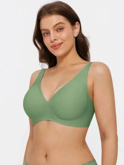 Seamless Wireless Jelly Leopard Contour Minimizer Support Bra