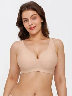 Seamless Wireless Jelly Leopard Contour Minimizer Support Bra
