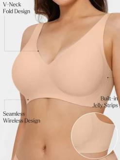 Seamless Wireless Jelly Leopard Contour Minimizer Support Bra