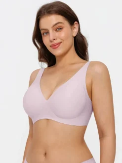 Seamless Wireless Jelly Leopard Contour Minimizer Support Bra