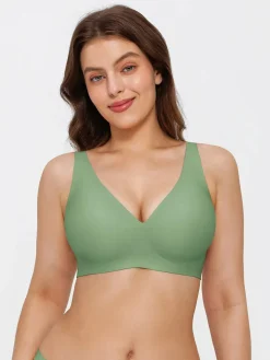 Seamless Wireless Jelly Leopard Contour Minimizer Support Bra