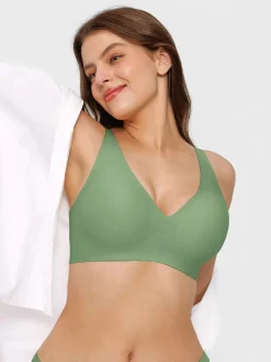 Seamless Wireless Jelly Leopard Contour Minimizer Support Bra
