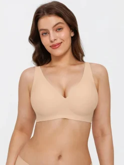 Seamless Wireless Jelly Leopard Contour Minimizer Support Bra
