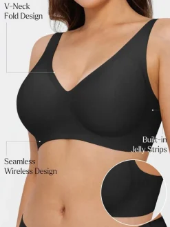 Seamless Wireless Jelly Leopard Contour Minimizer Support Bra