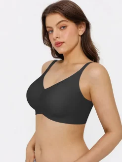 Seamless Wireless Ruched Comfort Minimizer Bra