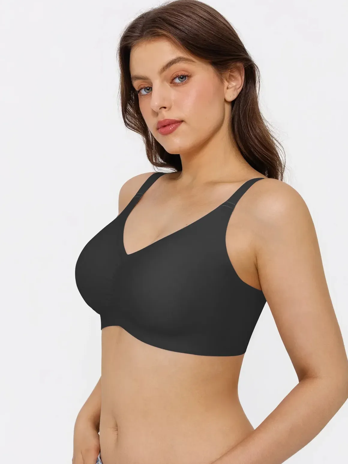 Seamless Wireless Ruched Comfort Minimizer Bra