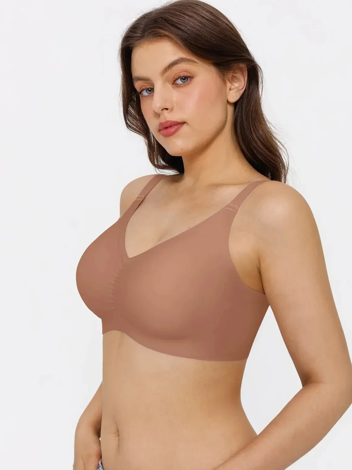 Seamless Wireless Ruched Comfort Minimizer Bra