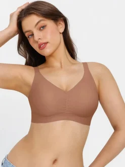 Seamless Wireless Ruched Comfort Minimizer Bra