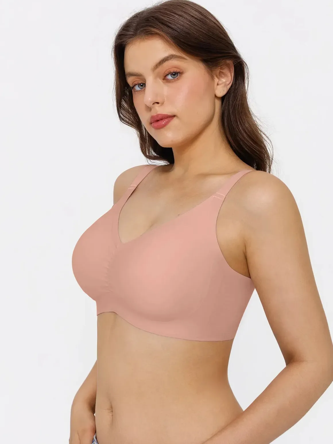 Seamless Wireless Ruched Comfort Minimizer Bra