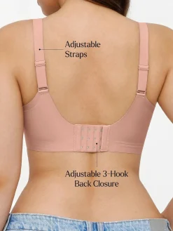 Seamless Wireless Ruched Comfort Minimizer Bra
