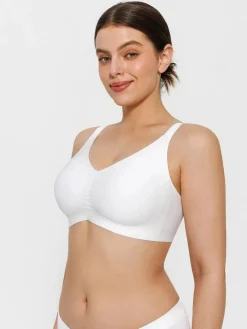 Seamless Wireless Ruched Comfort Minimizer Bra
