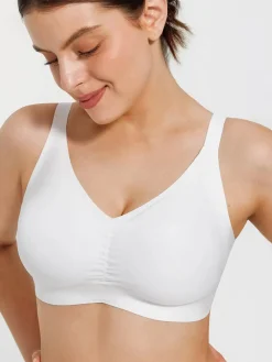 Seamless Wireless Ruched Comfort Minimizer Bra