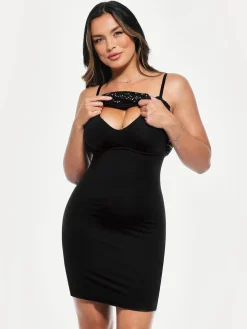 Sequin Cowl Neck Sculpting Mini Dress