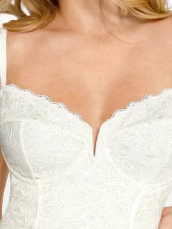 Shapewear All-Lace Hourglass Corset Side Slit Midi Dress
