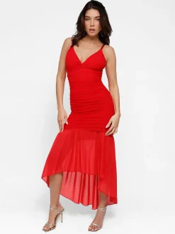 Shapewear Bluetag Cooling Ruched Mesh Bodycon Maxi Dress
