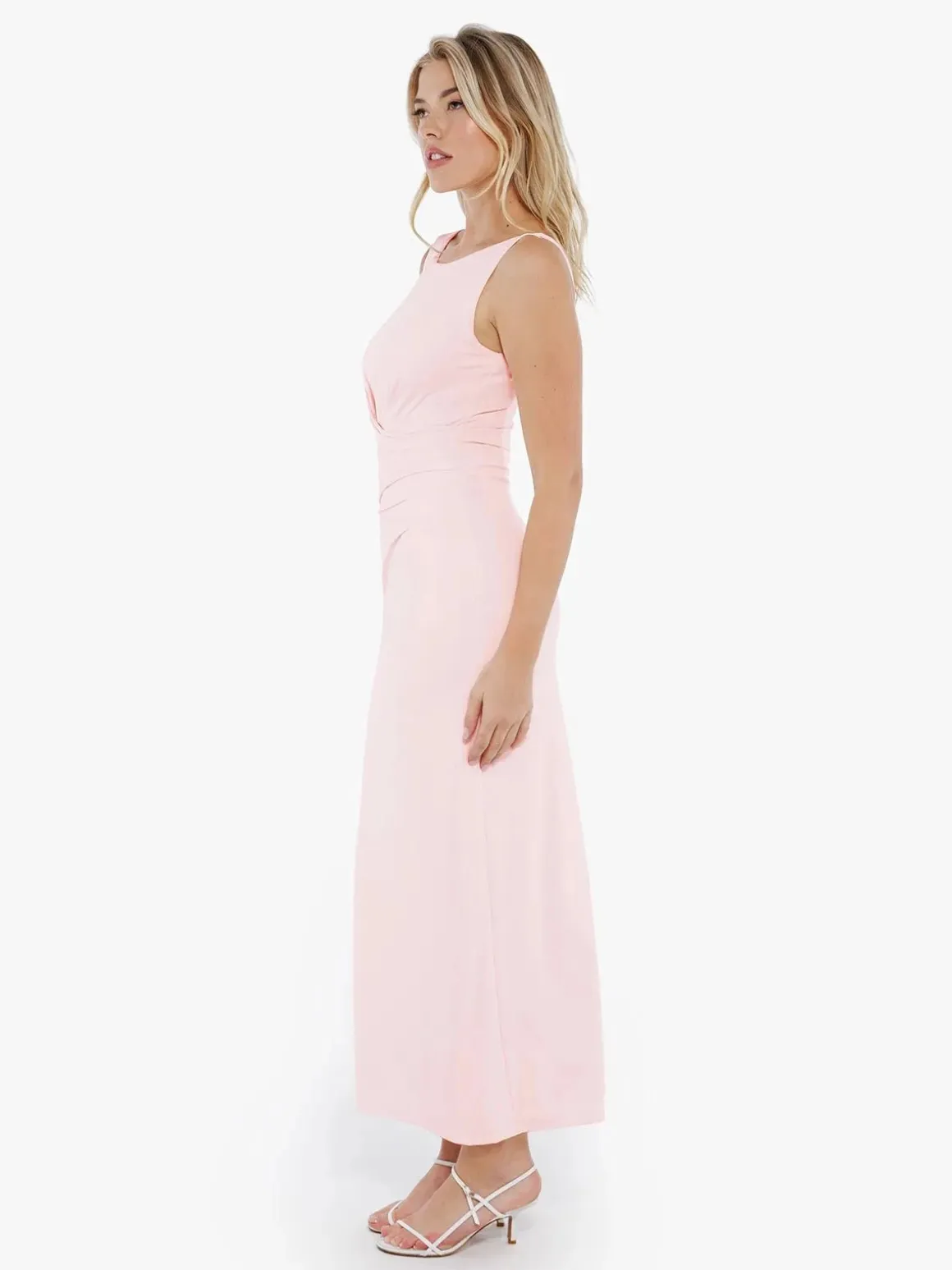 Shapewear Boatneck Draped Sculpting Maxi Dress