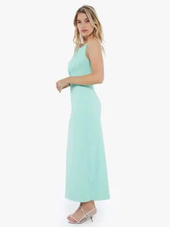 Shapewear Boatneck Draped Sculpting Maxi Dress