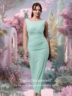 Shapewear Boatneck Draped Sculpting Maxi Dress