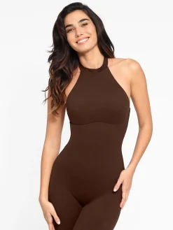 Shapewear Body-Sculpting Halter Neck Jumpsuit