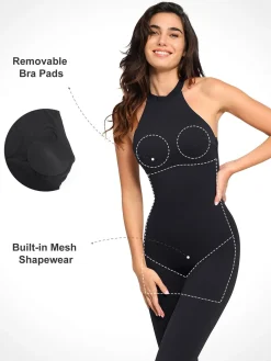Shapewear Body-Sculpting Halter Neck Jumpsuit