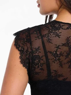 Shapewear Boho Floral Lace Front Slit Maxi Dress