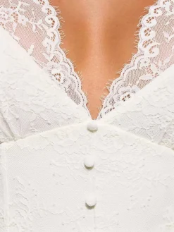 Shapewear Boho Floral Lace Front Slit Maxi Dress