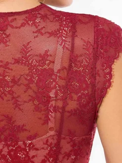 Shapewear Boho Floral Lace Front Slit Maxi Dress
