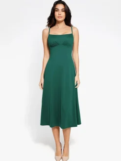 Shapewear Built-In Sculpting A-Line Midi Slip Dress