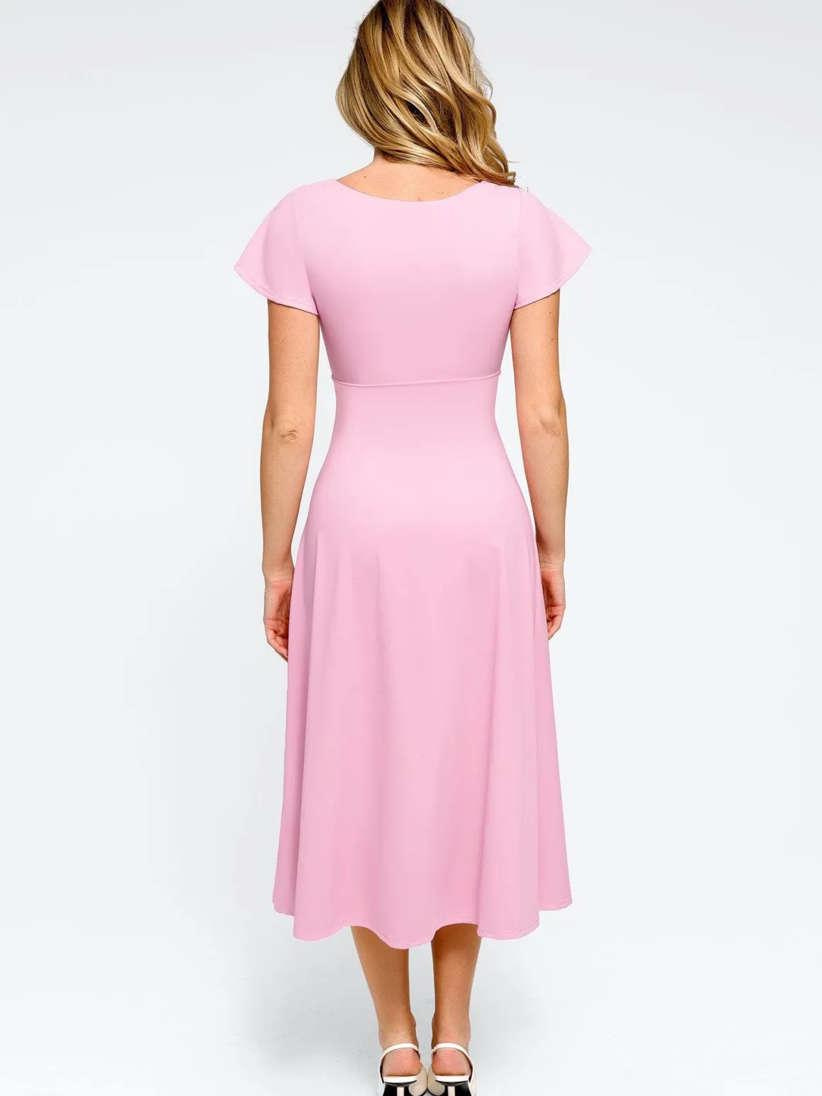 Shapewear Built-In Tummy Control A-Line Midi Dresses