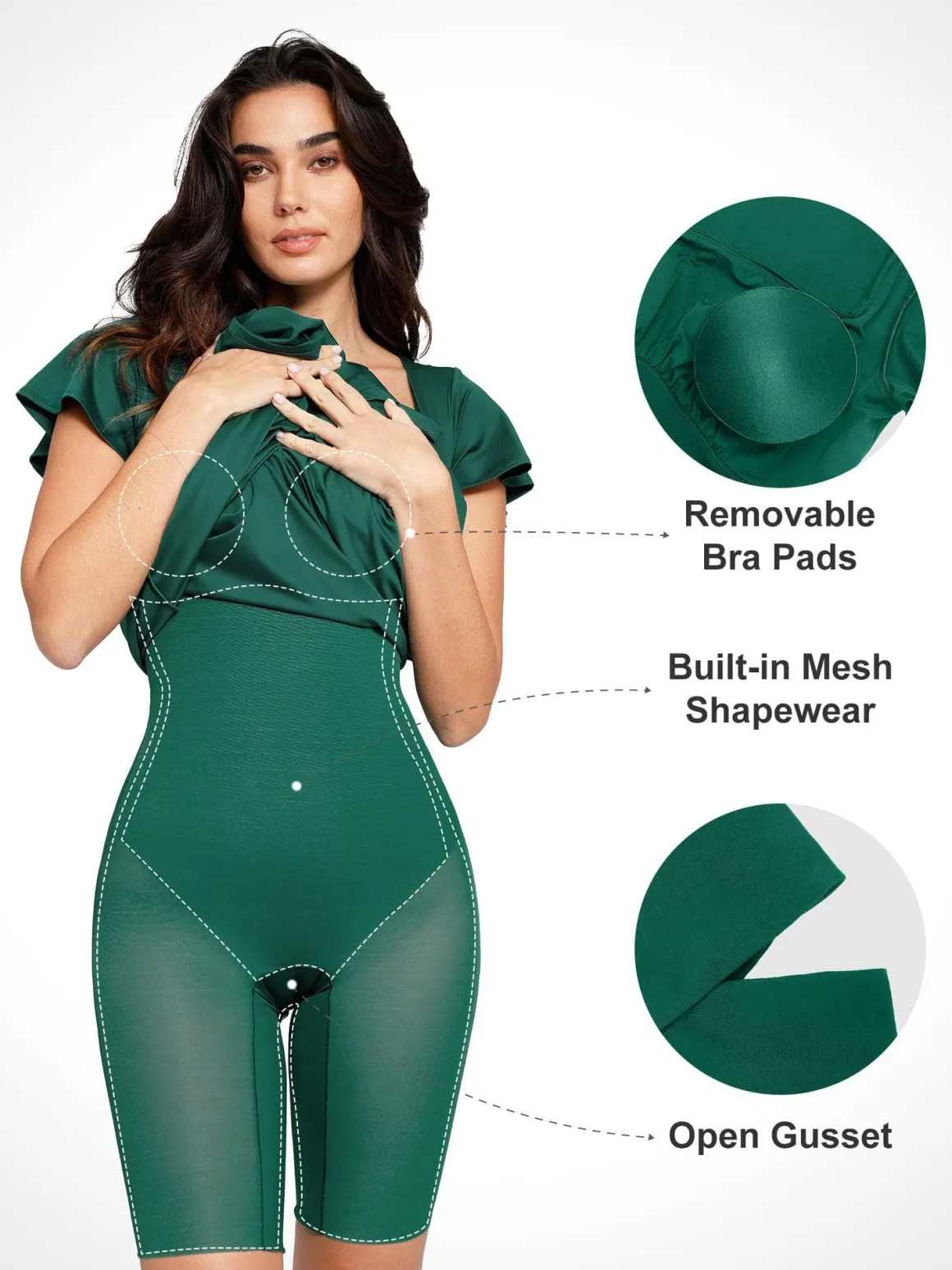 Shapewear Built-In Tummy Control A-Line Midi Dresses