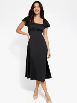 Shapewear Built-In Tummy Control A-Line Midi Dresses