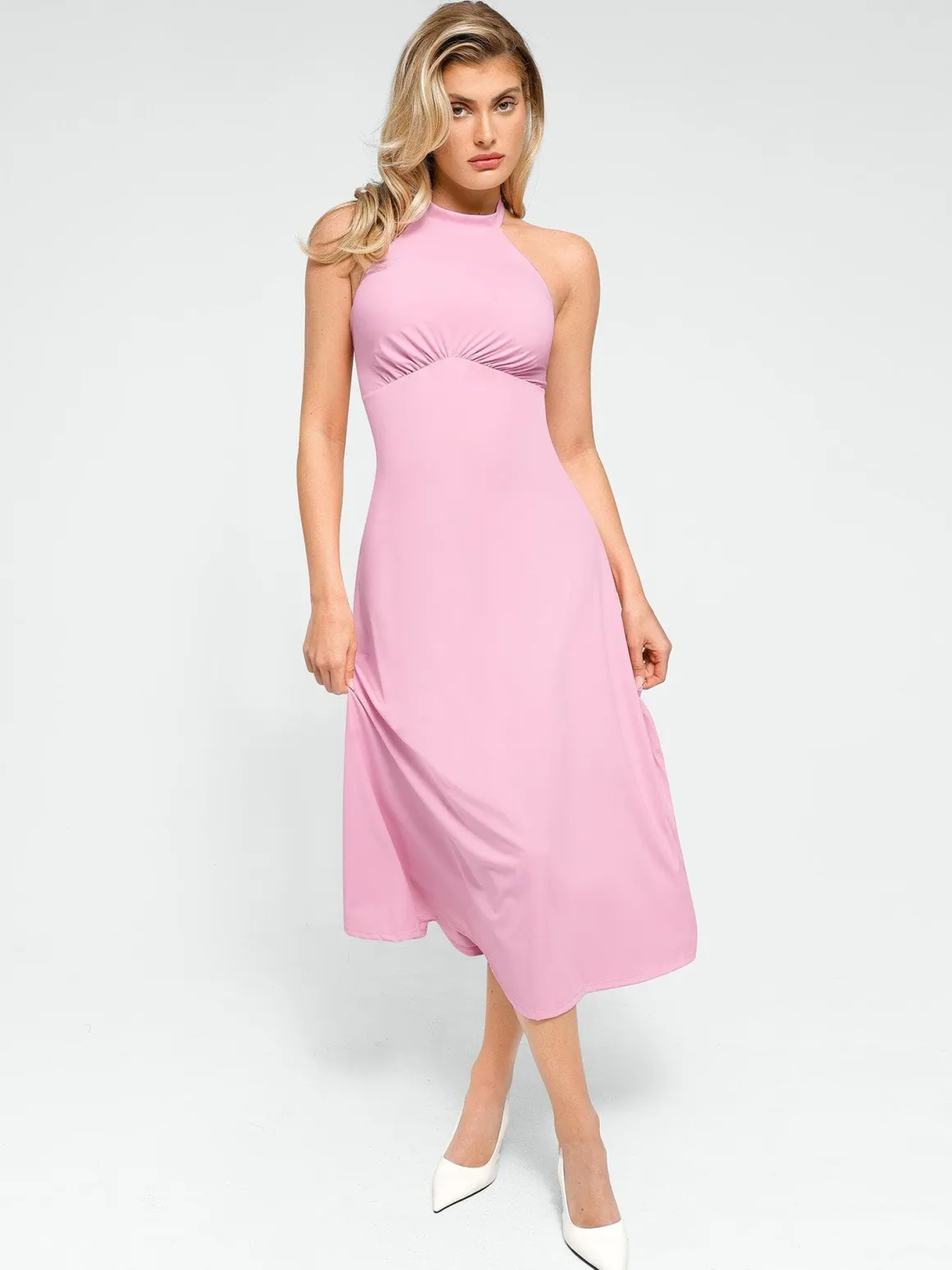 Shapewear Built-In Tummy Control A-Line Midi Dresses