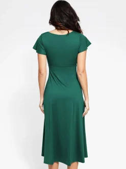 Shapewear Built-In Tummy Control A-Line Midi Dresses