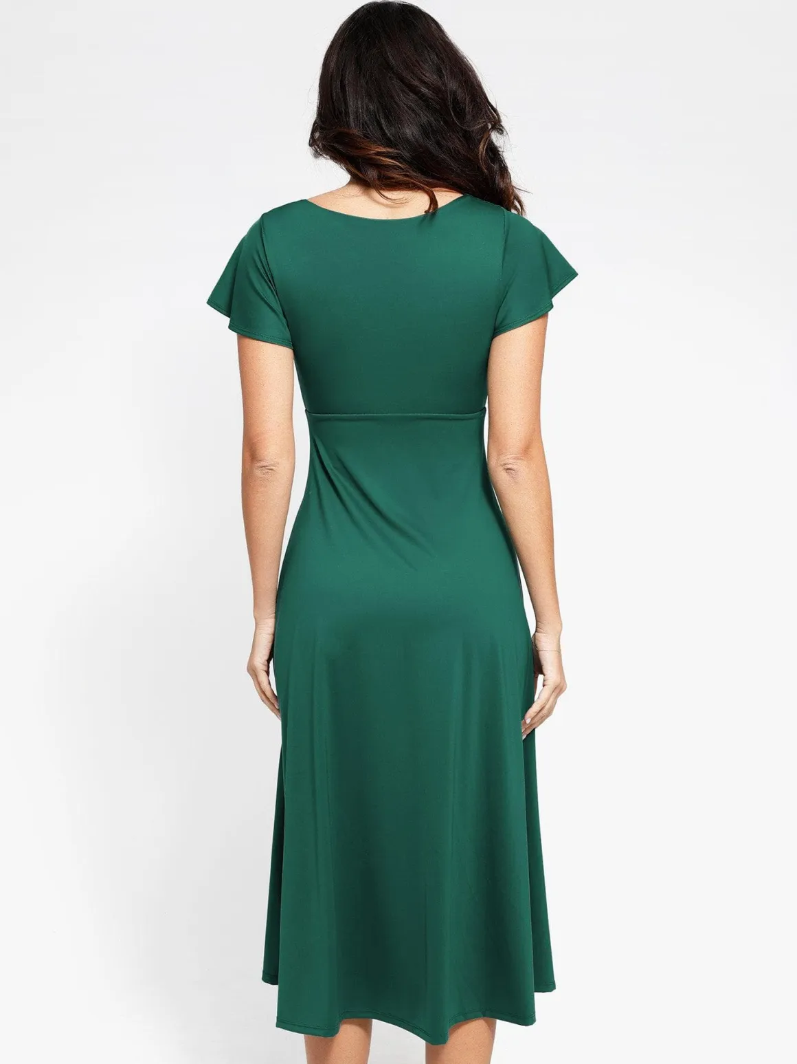 Shapewear Built-In Tummy Control A-Line Midi Dresses