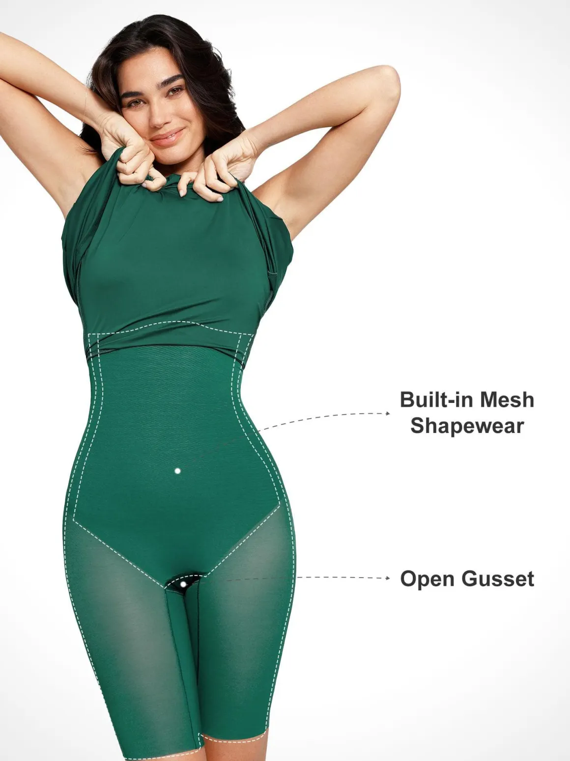 Shapewear Built-In Tummy Control A-Line Midi Dresses