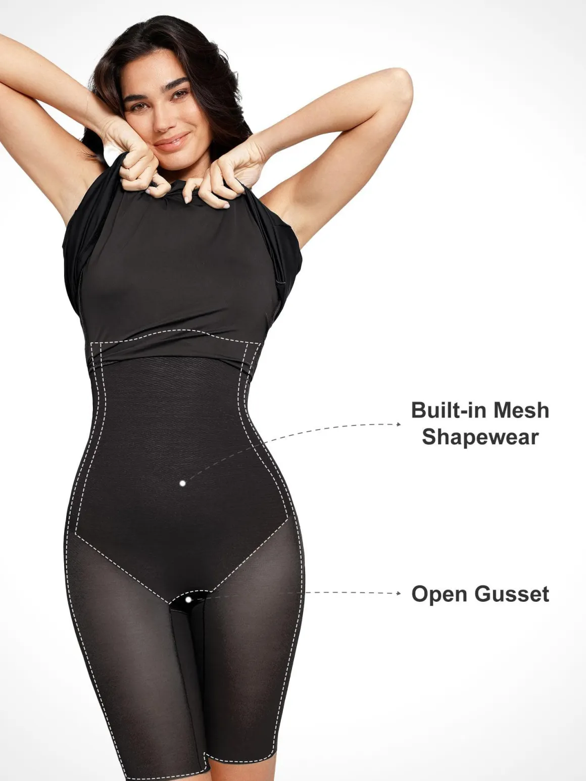 Shapewear Built-In Tummy Control A-Line Midi Dresses
