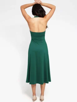 Shapewear Built-In Tummy Control A-Line Midi Dresses