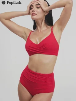 Shapewear Bust-Enhancing Draped Bikini Top