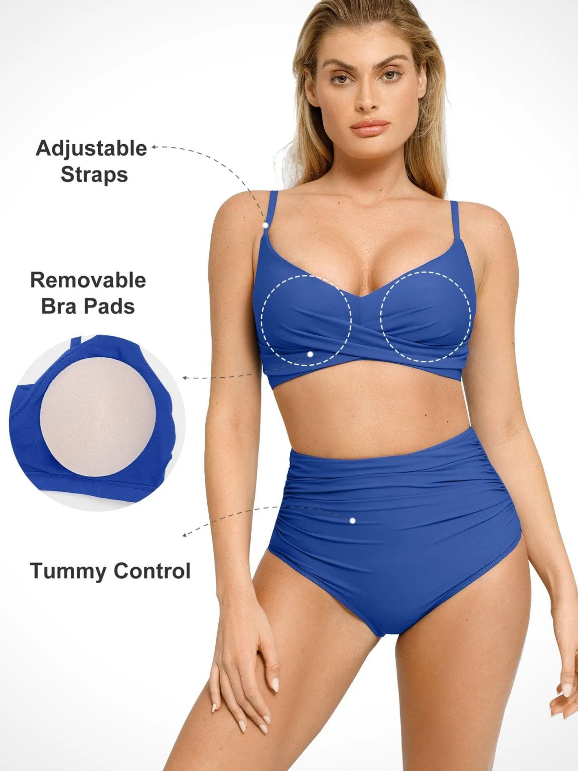 Shapewear Bust-Enhancing Draped Bikini Top
