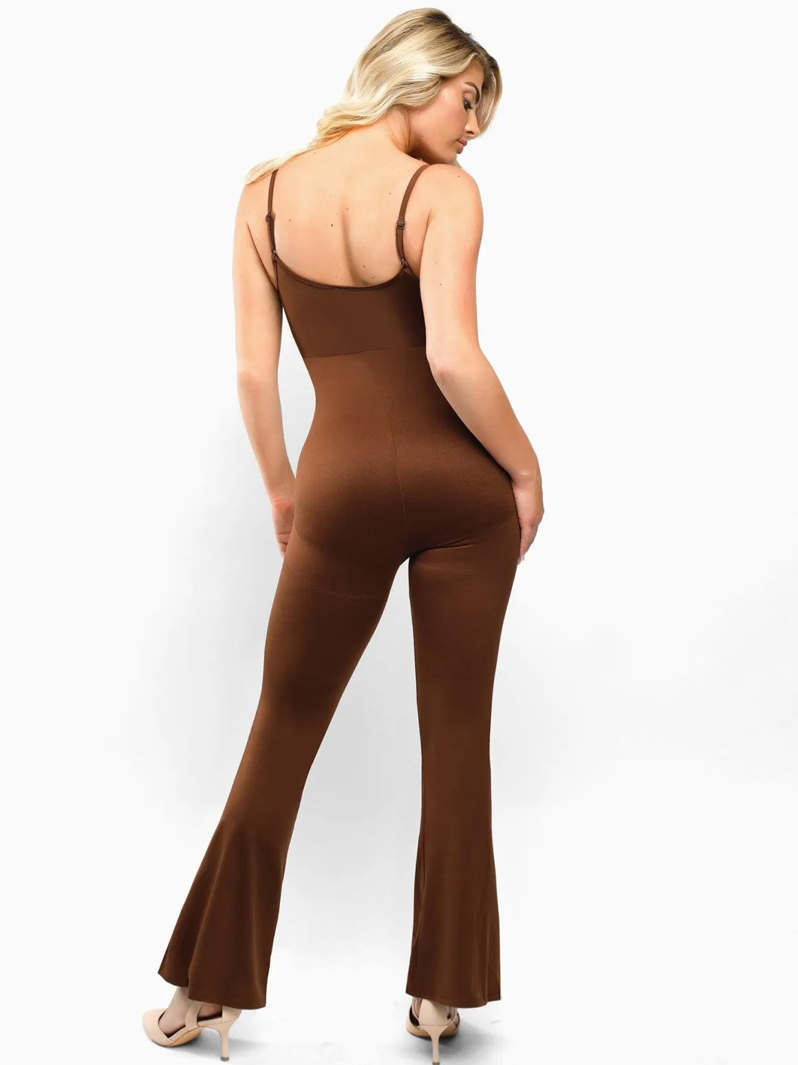 Shapewear Butt Lift Flare Leg Strappy Jumpsuit
