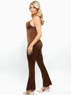 Shapewear Butt Lift Flare Leg Strappy Jumpsuit