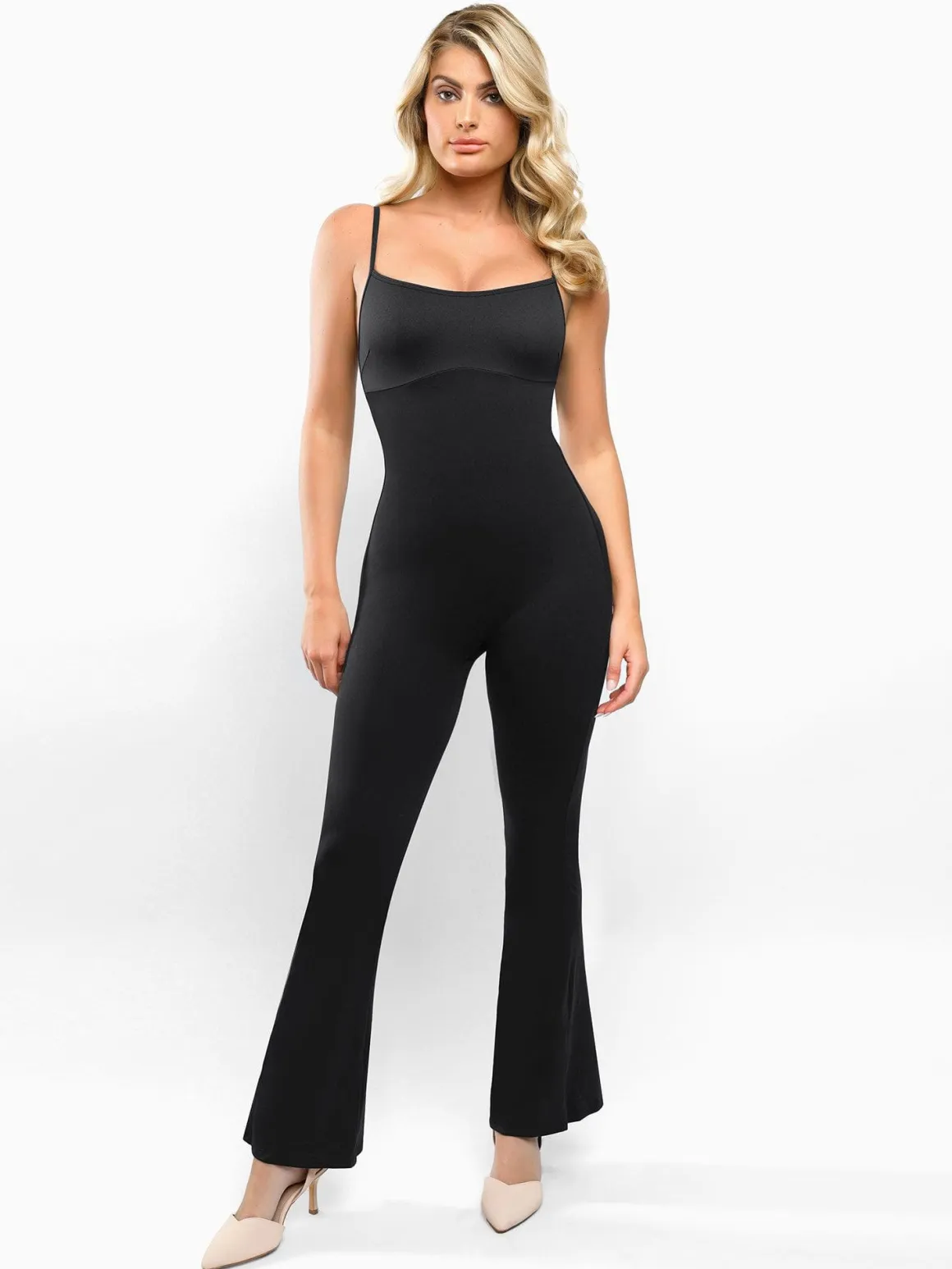Shapewear Butt Lift Flare Leg Strappy Jumpsuit