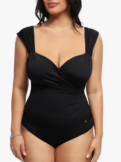 Shapewear Cap Sleeve Bodysuit Lace Fishtail Coverup Skirt Set