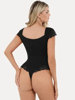 Shapewear Cap Sleeve Slimming Lace Cup Bodysuit