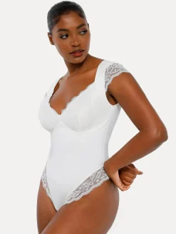 Shapewear Cap Sleeve Slimming Lace Cup Bodysuit