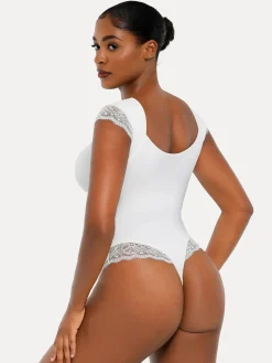 Shapewear Cap Sleeve Slimming Lace Cup Bodysuit