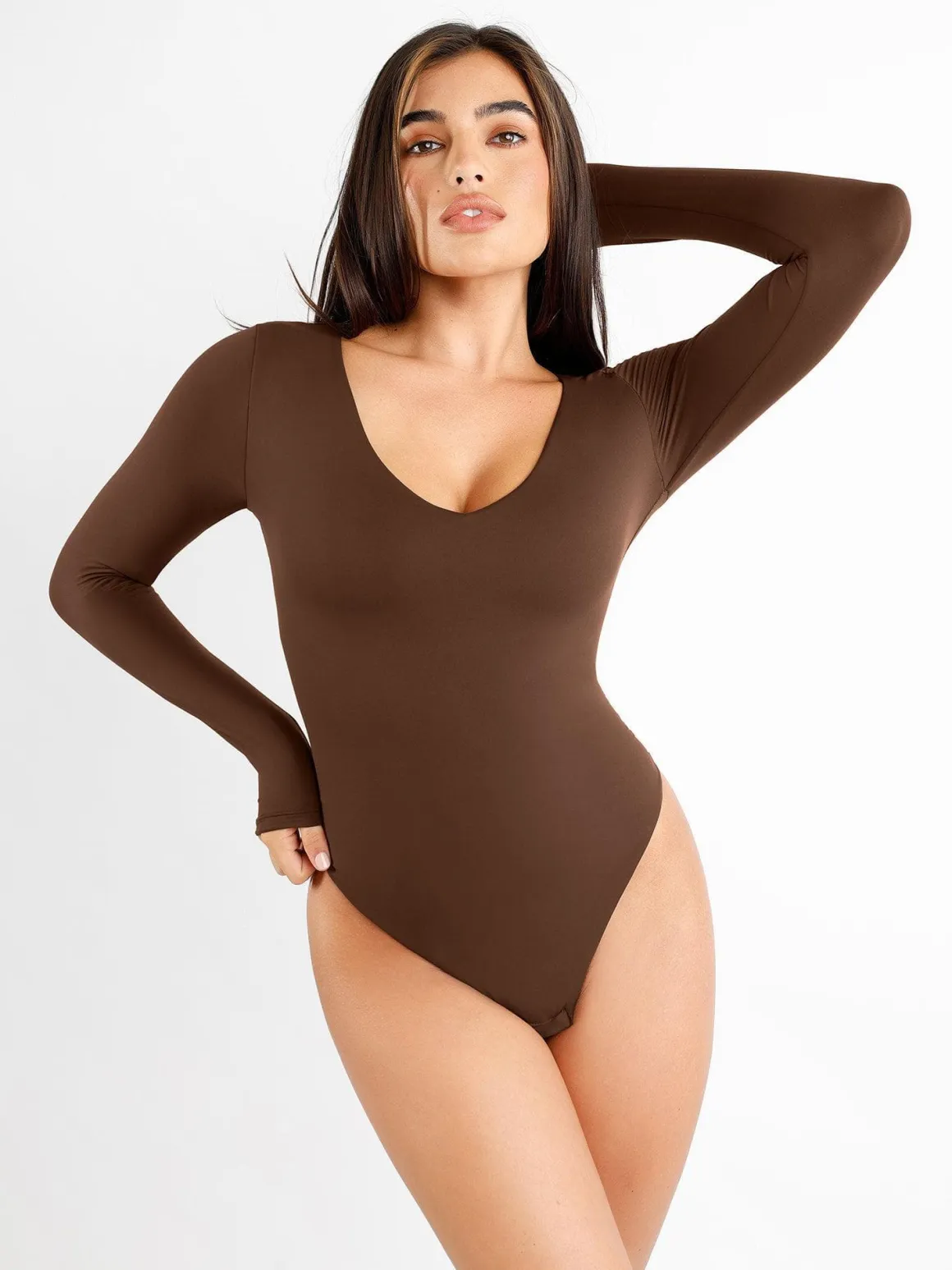 Shapewear CloudSense Long Sleeve V-Neck Sculpting Bodysuit