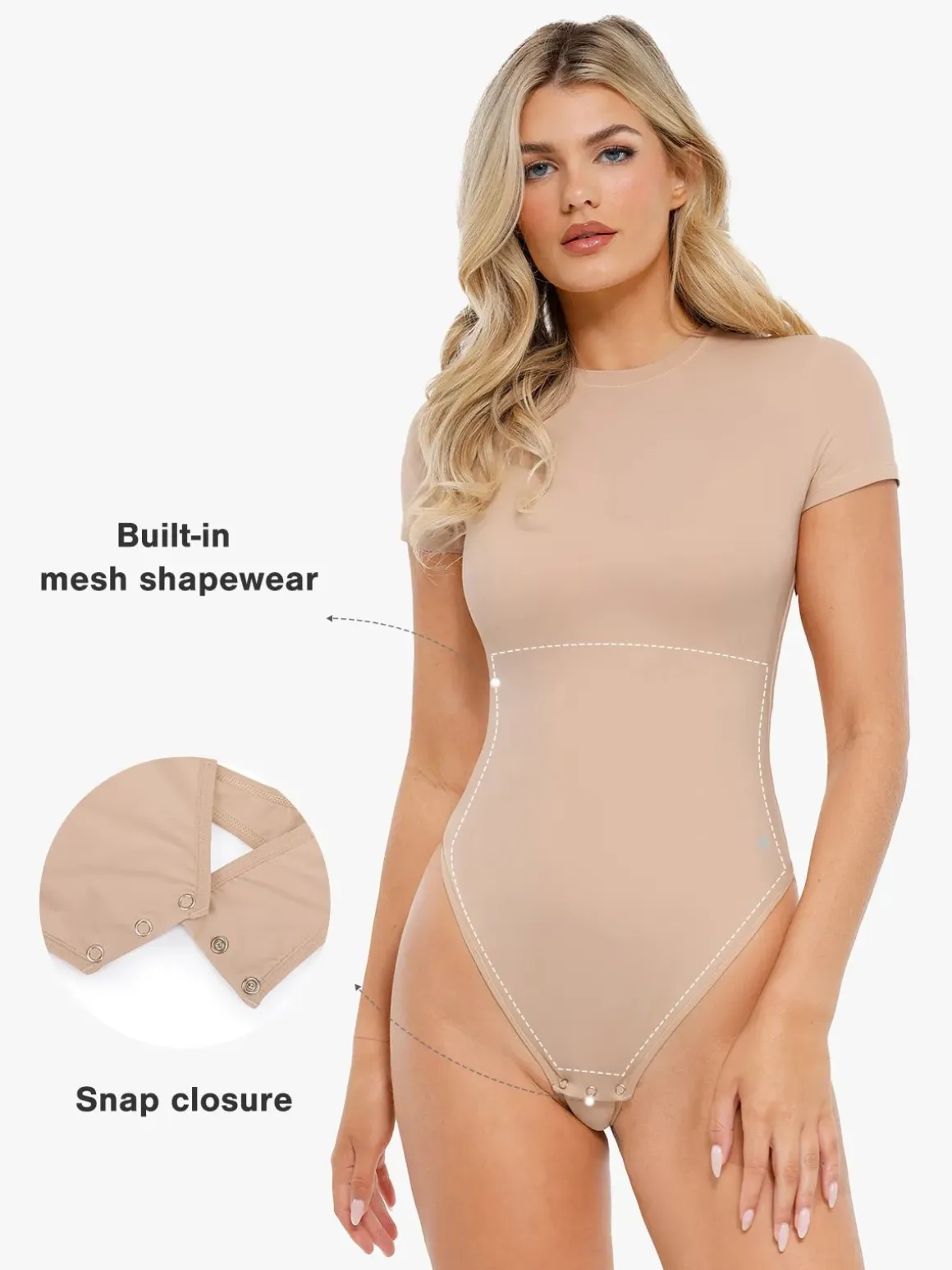Shapewear Cloudsense Short Sleeve Crew-Neck Bodysuit