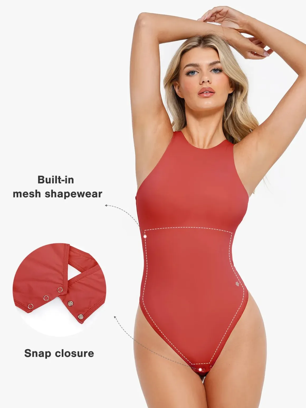 Shapewear Cloudsense Sleeveless Cutaway Round Neck Bodysuit